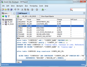 Oracle SQL Developer: Schema Diff Report