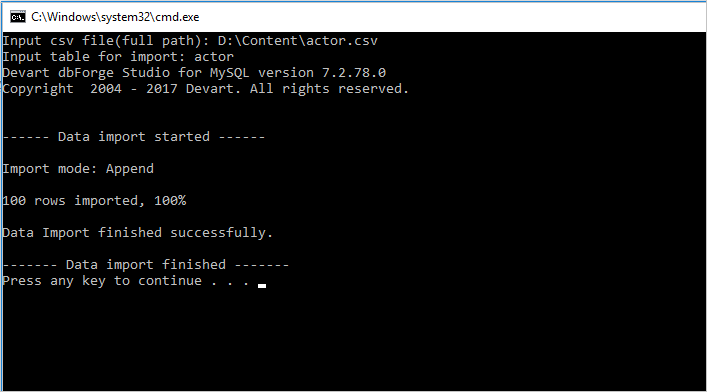 Import sql file mysql command line