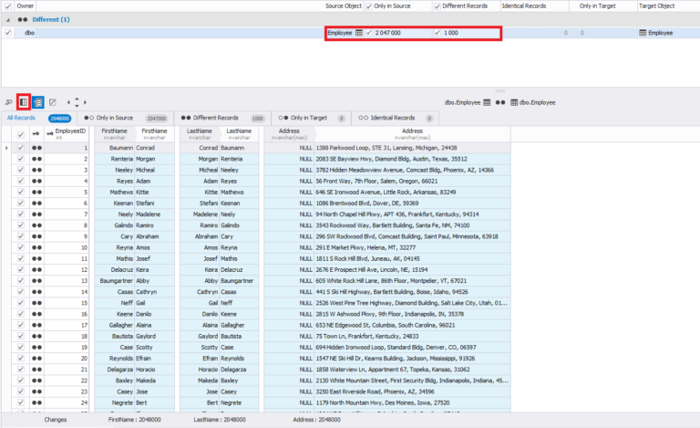 Compare And Find Data Differences Between Two Tables In Sql Server With