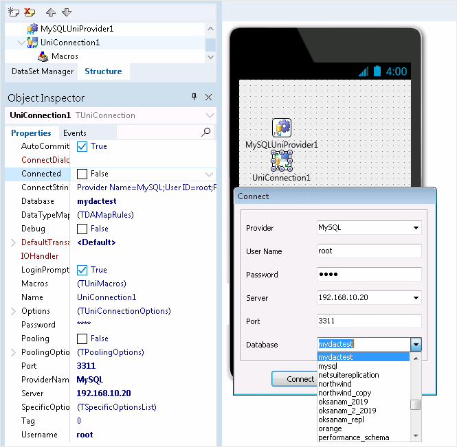 C++ Builder MySQL Connection from iOS