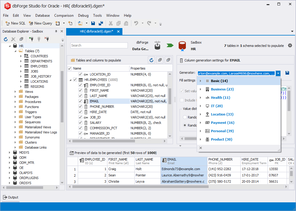 free mysql data generator