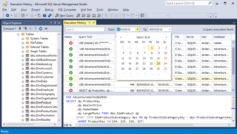 SQL Query History in SQL Complete - Devart Blog