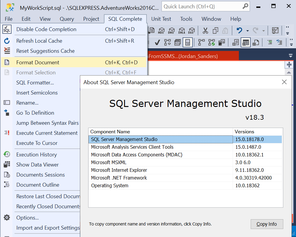 SQL Complete fully supports SSMS V18.3