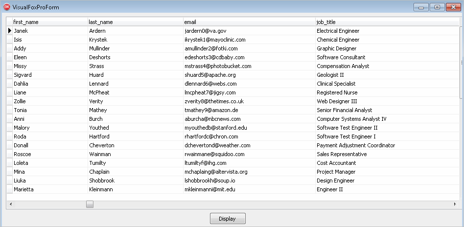 DBF Delphi Retrieve Table