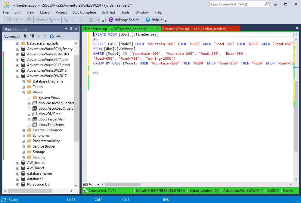 The Collapsed formatting option in SQL Complete 6.3