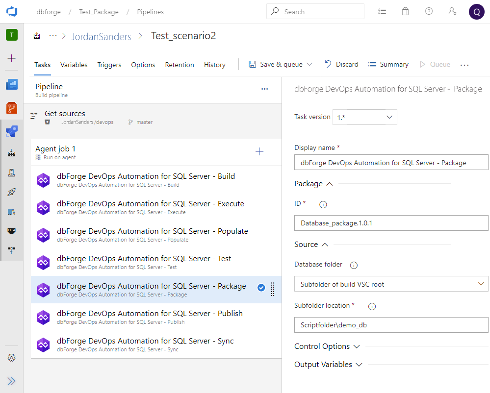 dbForge DevOps Automation Azure DevOps Plugin