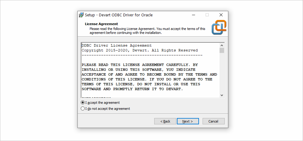 windows odbc driver license agreement