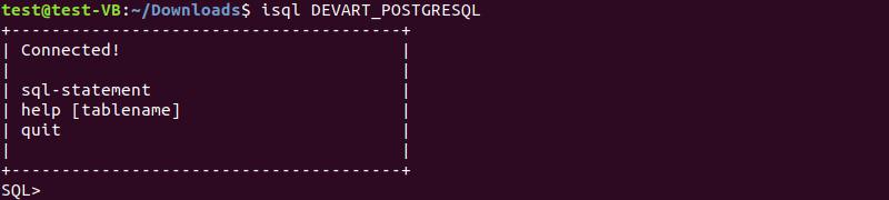Connecting to database with iSQL on Ubuntu