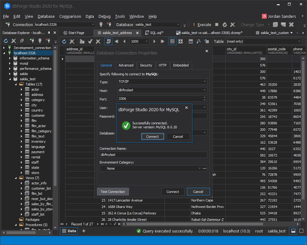 The benefit of simultaneous connection to several servers with dbForge Studio for MySQL