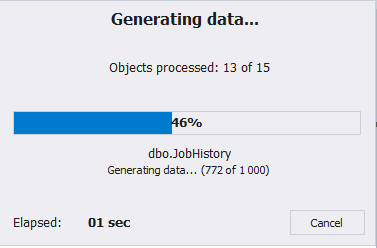 The process of data generation shown in a tab