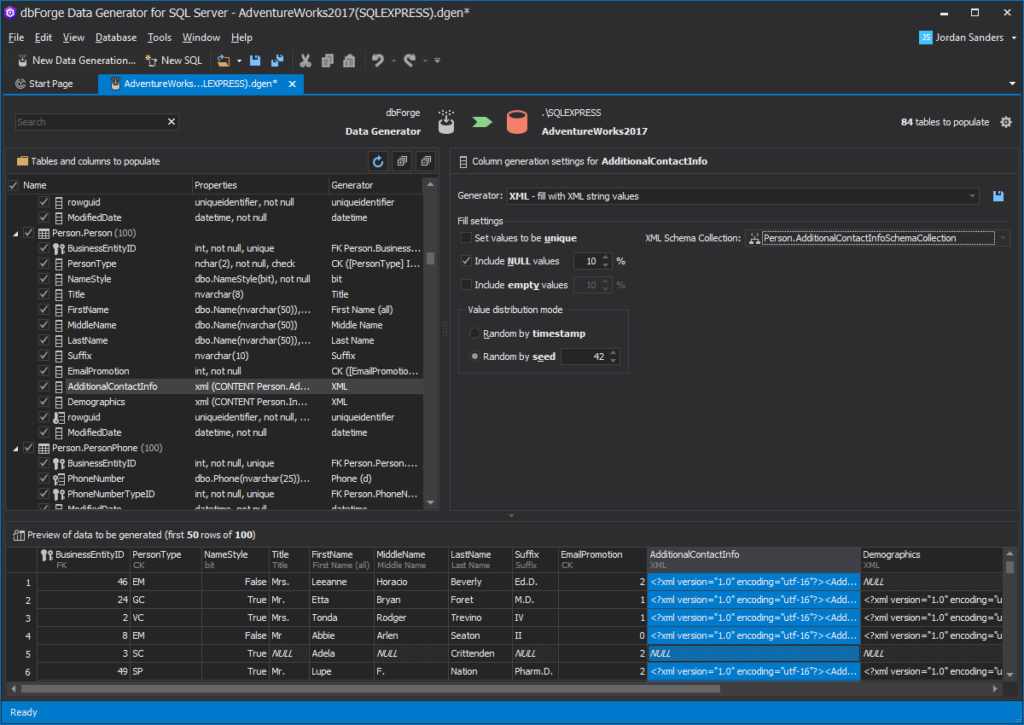 DevOps CI tool - dbForge Data Generator