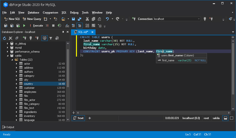 node js mysql create table