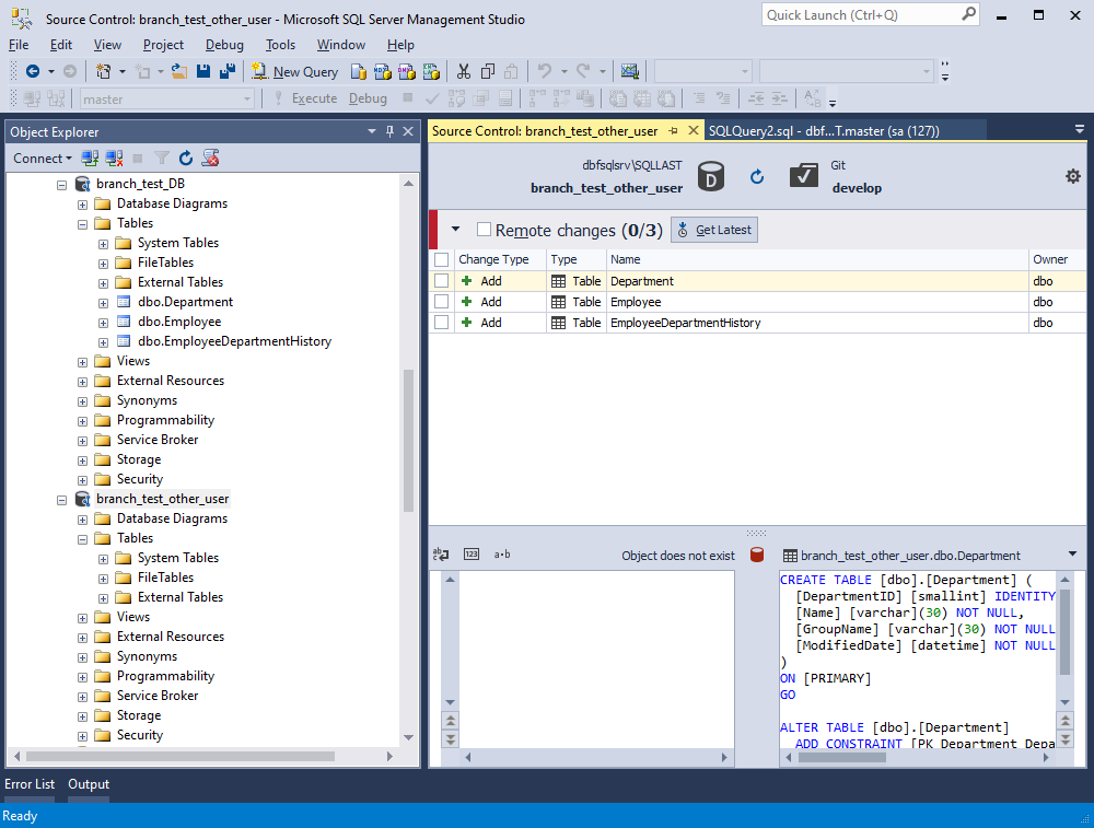 Source Control - synchronize repository