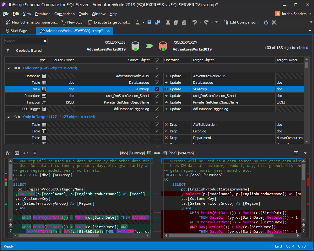 dbForge Schema Compare for SQL Server