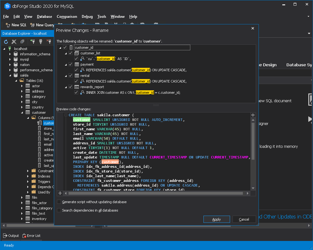 sql server rename column