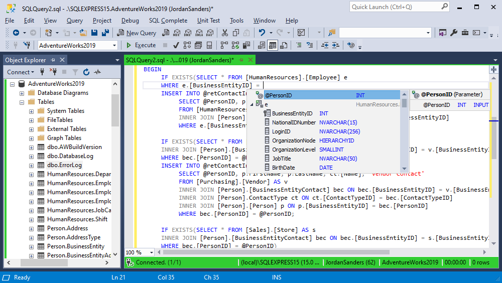 sql server management studio 17 file compare