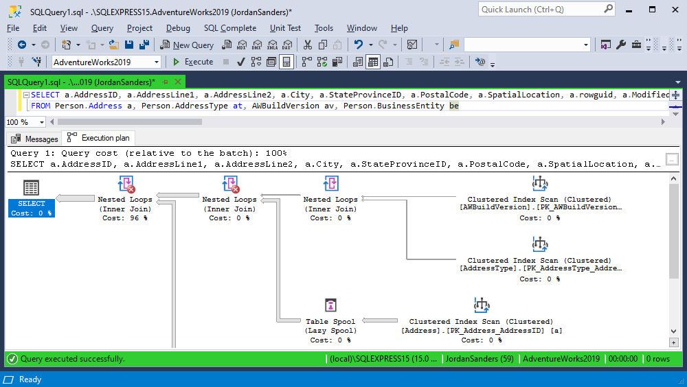 Tools of SSMS - A query execution plan