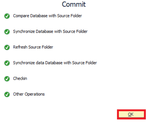Committing changes to the source control repository using the Source Control tool