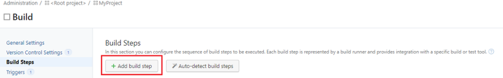 Add build step in TeamCity CI pipeline