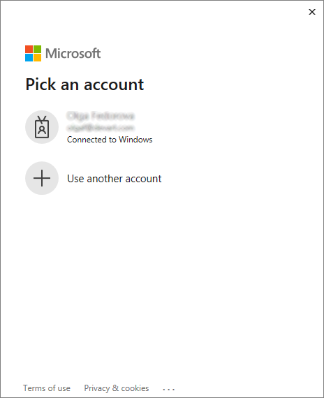 Enter the credentials for your web account