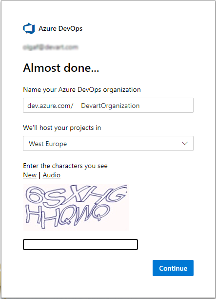 Name your Azure DevOps organization