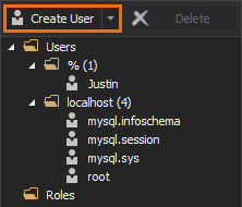 The Create User button within Security Manager