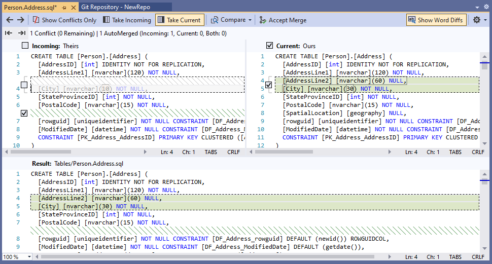 Handling Conflicts with dbForge Source Control