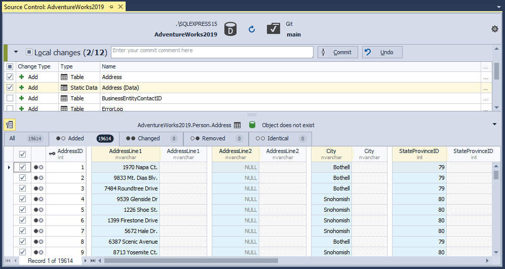 Handling static data with dbForge Source Control