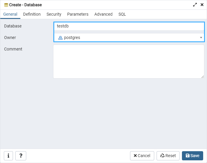 postgresql create database owner