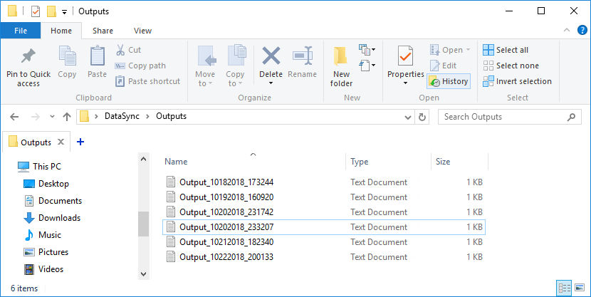 dbForge Data Compare for SQL Server - Outputs Folder