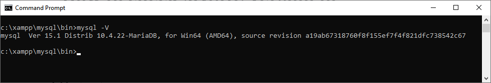 How to know MySQL version in XAMPP
