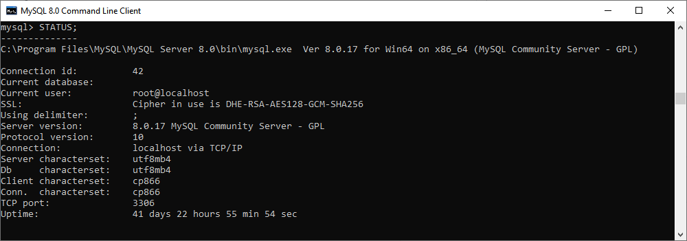 mysql on mac terminal