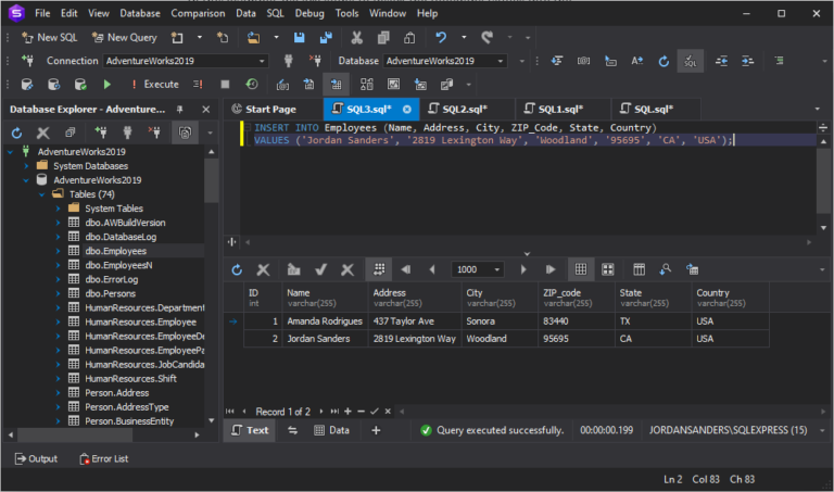 SQL INSERT INTO TABLE Statement