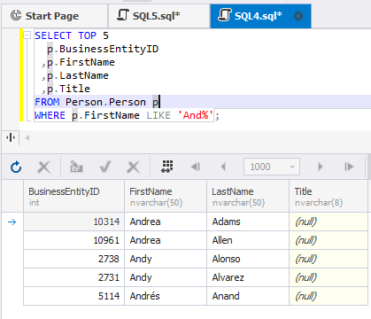 sql select examples