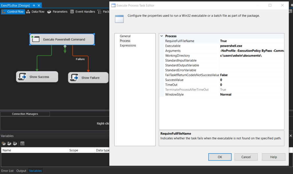 Executing Command Prompt commands in SSIS – SQL Server Rider