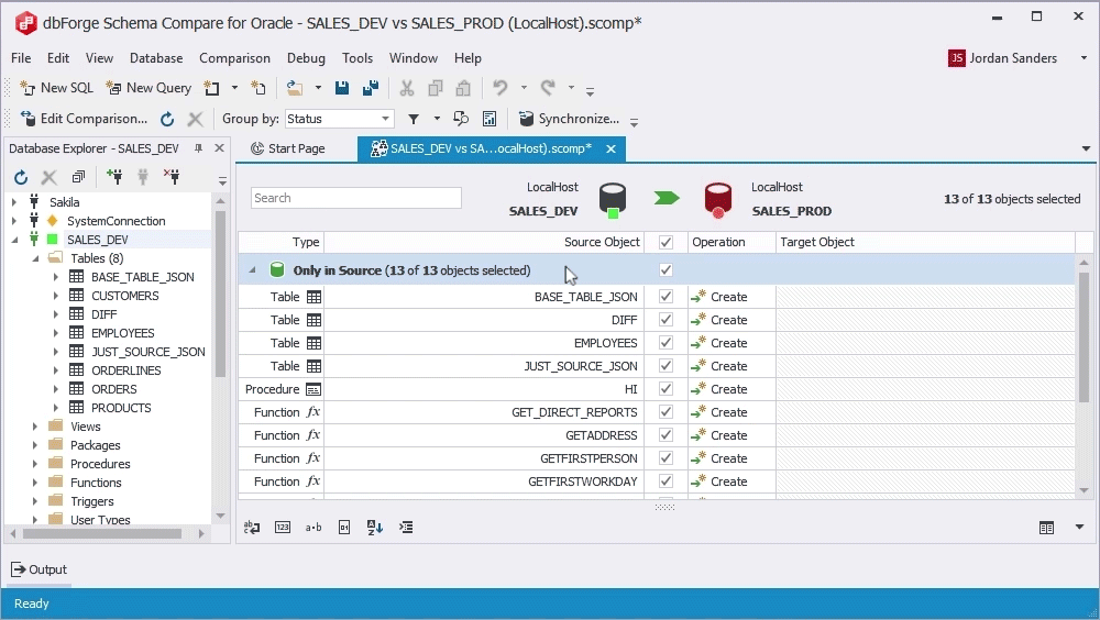 Improved the Schema Comparison Wizard