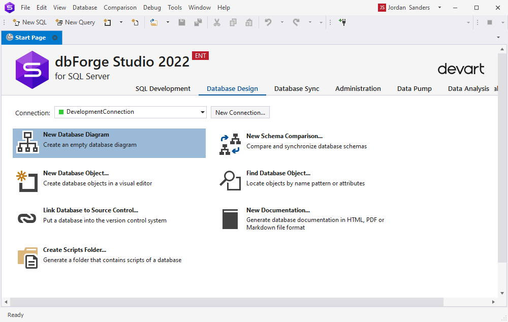 dbForge Studio tool to create database diagram