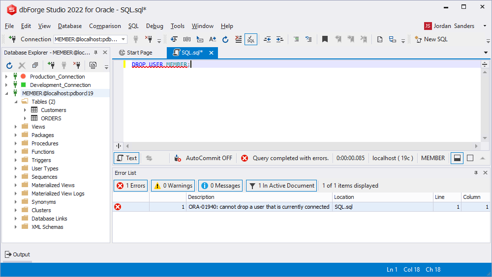 Delete From Table Cascade Constraints Oracle 19c