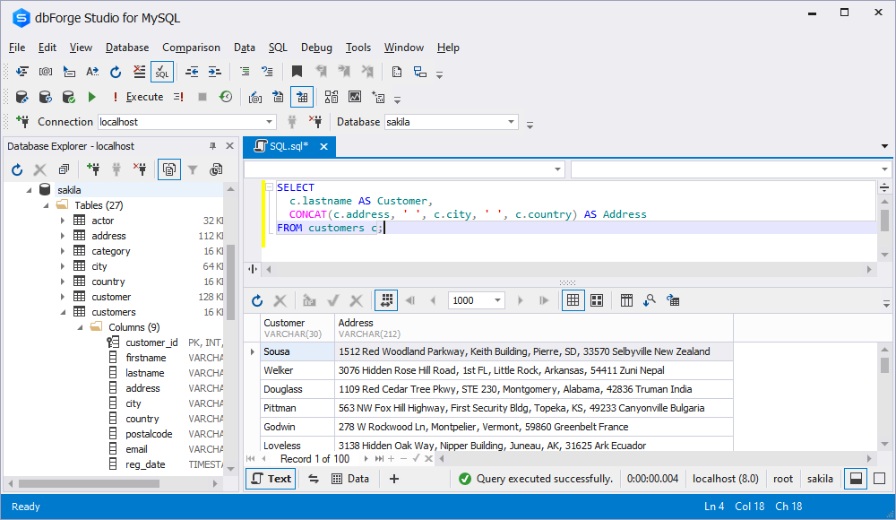 Select and concatenate data