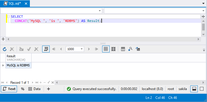 MySQL CONCAT() syntax with separators