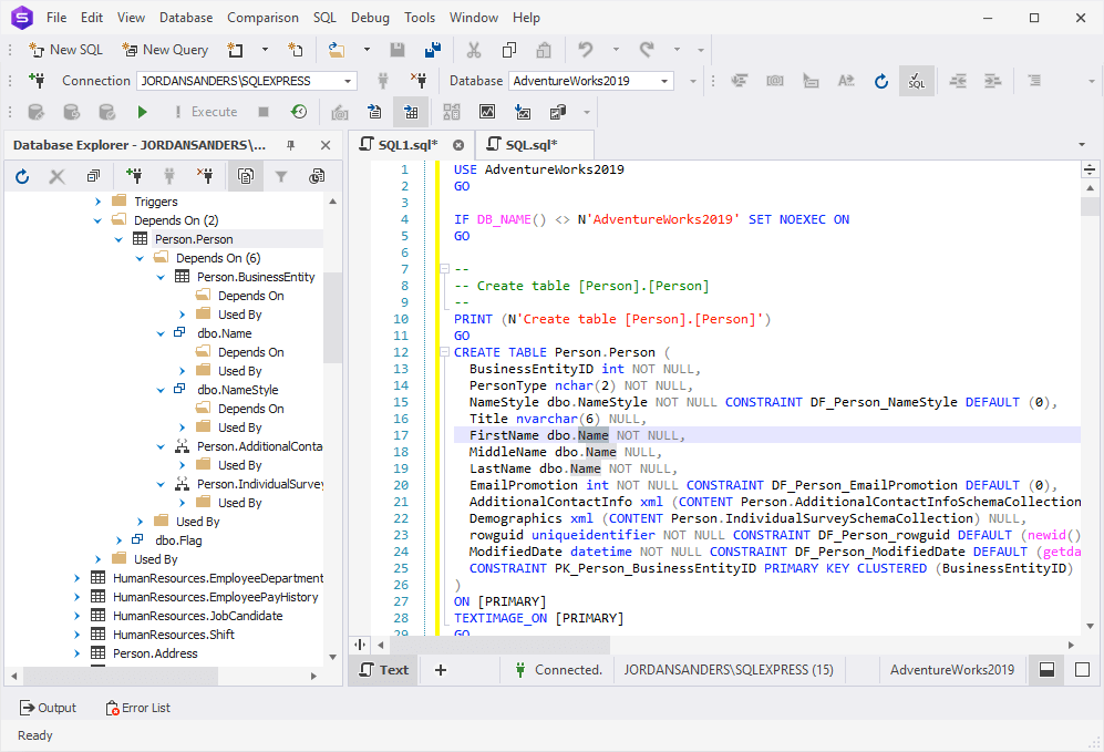 Finding dependent objects