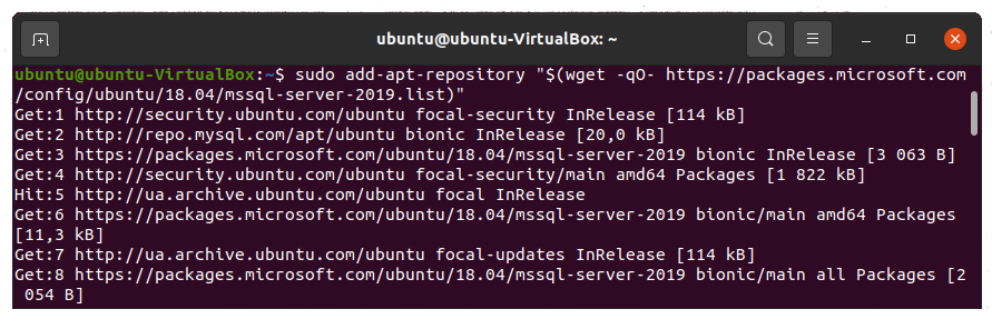 Add SQL Server repository on Ubuntu
