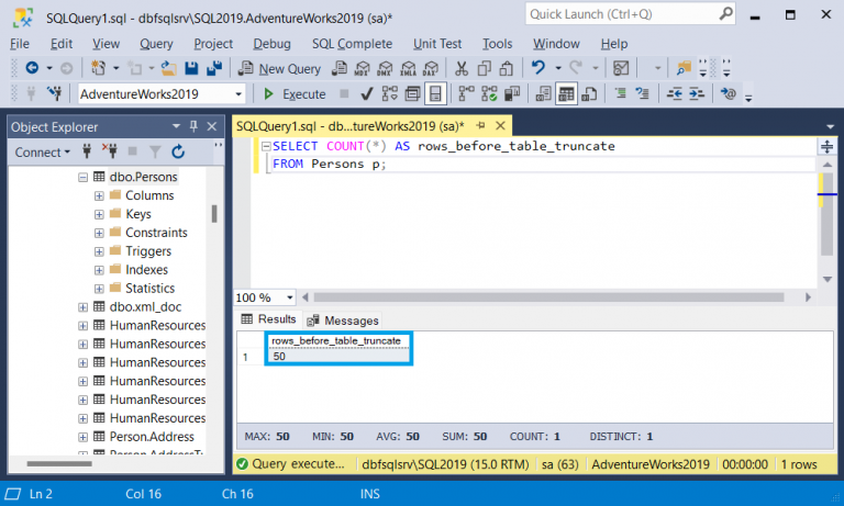 SQL TRUNCATE TABLE - Statement, Syntax, Examples