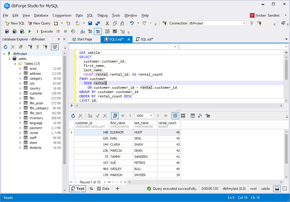Run ChatGPT query in the top IDE for MySQL - dbForge Studio for MySQL