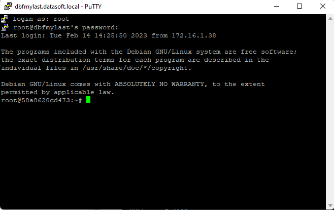 Enter the SSH username and password in the command prompt