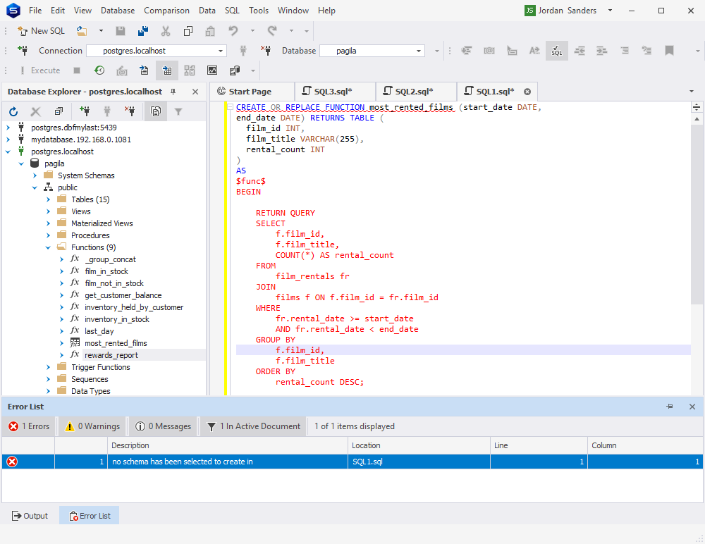 Validate the code created by Google Bard in dbForge Studio for PostgreSQL