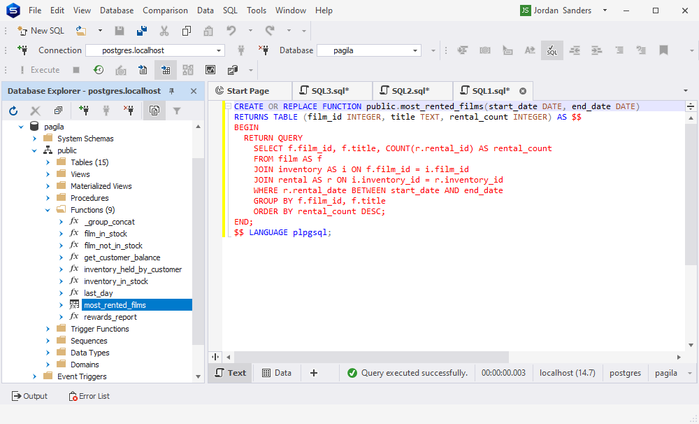 Check the code created by ChatGPT in dbForge Studio for PostgreSQL