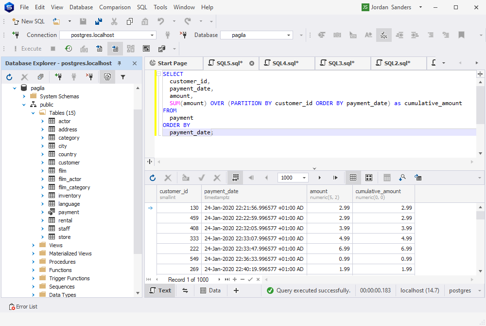 Validate Window function created by ChatGPT in dbForge Studio for PostgreSQL