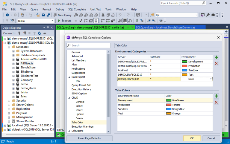 How To Change Tab Colors In Ssms Using Sql Complete