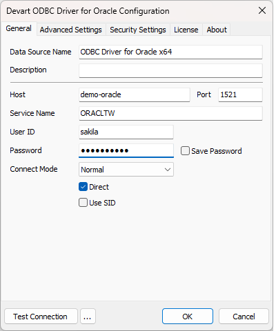 Configure the Oracle driver